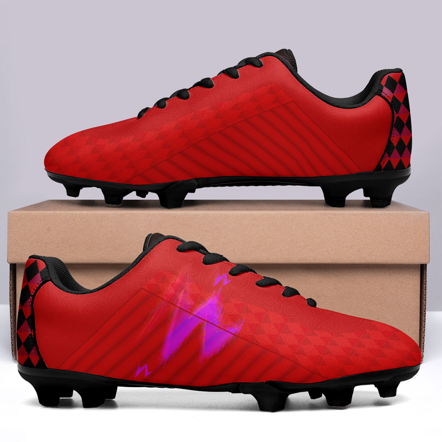 Custom Swiss Team Firm Ground Football Shoes Print On Demand Soccer Cleats