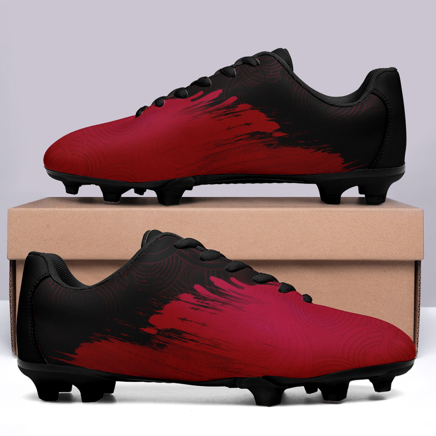 Custom Canada Team Firm Ground Soccer Cleats Print On Demand Football Shoes