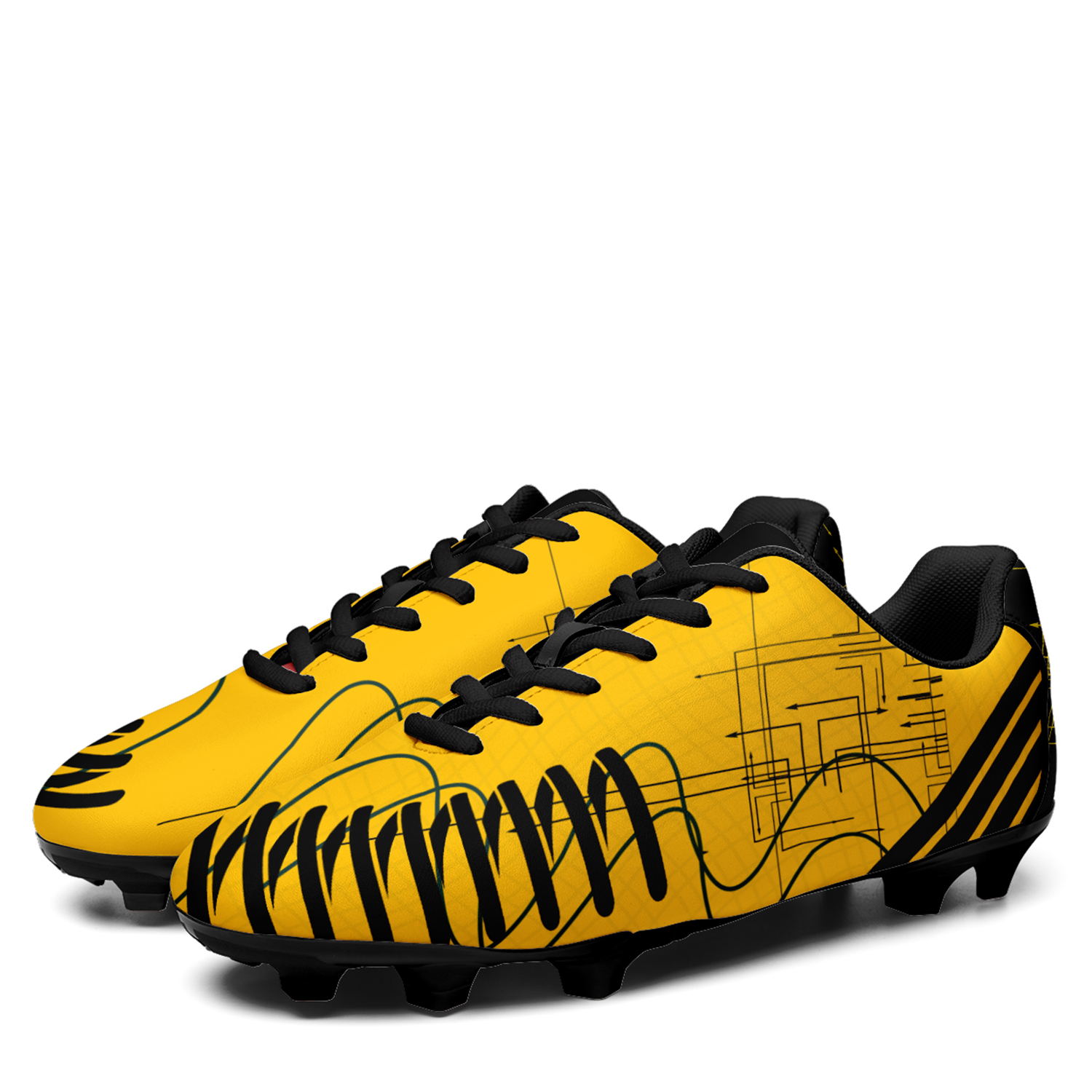 Custom Sweden Team Firm Ground Soccer Cleats Print On Demand Football Shoes