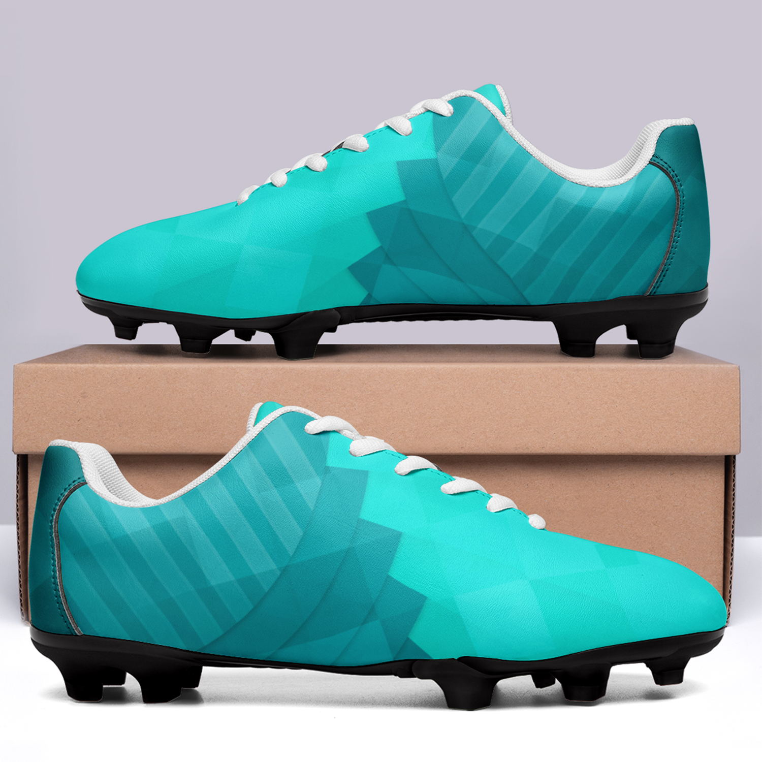 Custom Croatia Team Firm Ground Soccer Cleats Print On Demand Football Shoes