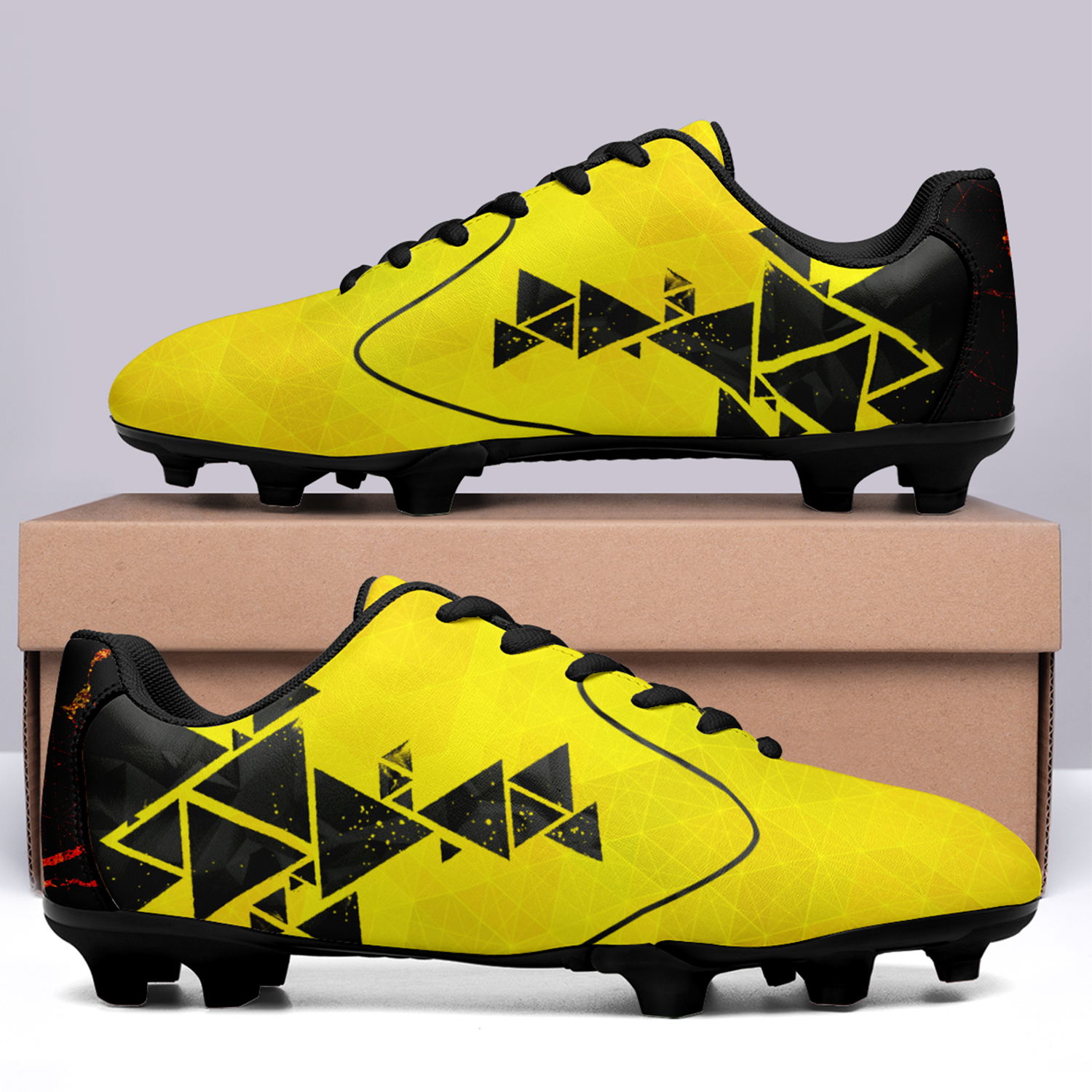 Custom Ecuador Team Firm Ground Soccer Cleats, Print On Demand Football