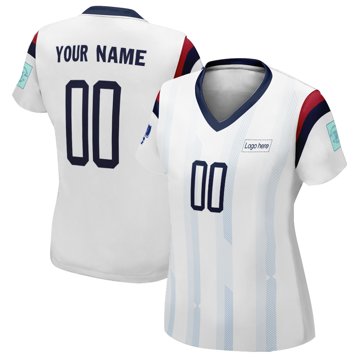 Women's Custom South Korea World Cup Soccer Jerseys With Logo