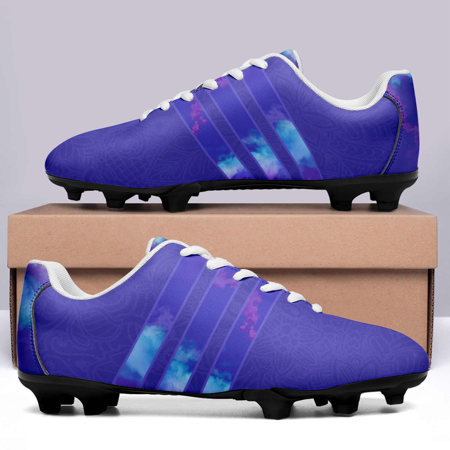 Custom Denmark Team Firm Ground Football Cleats Print On Demand Football Shoes